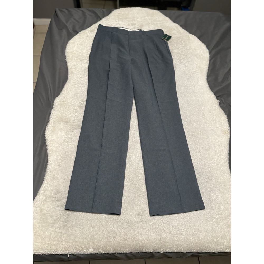 New Vintage‎ Hill & Archer Men's Gray Straight Dress Pleated Pants Size 34x32